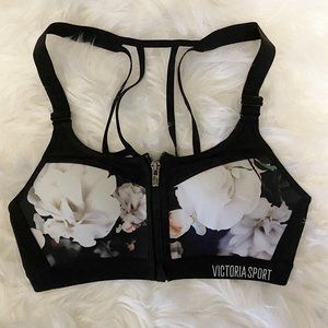 Victoria's Secret Incredible Lightweight Max Floral Print Sports Bra Black 34A
